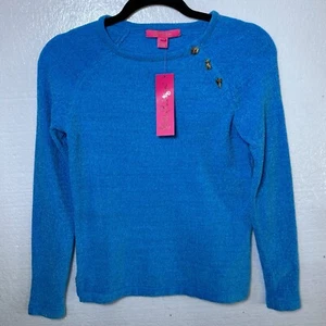 Lilly Pulitzer New Womens XXS Blue Pippin Sweater Chenille Nautical Beach Preppy - Picture 1 of 10