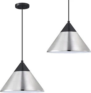 Industrial Drum Hanging Light Indoor Metal Shade Pendant Ceiling Light fixtures - Picture 1 of 7