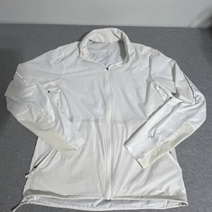 Lululemon Live In Practice Windbreaker Jacke Gr. M Kapuze leichter Reißverschluss weiß - Bild 1 von 7