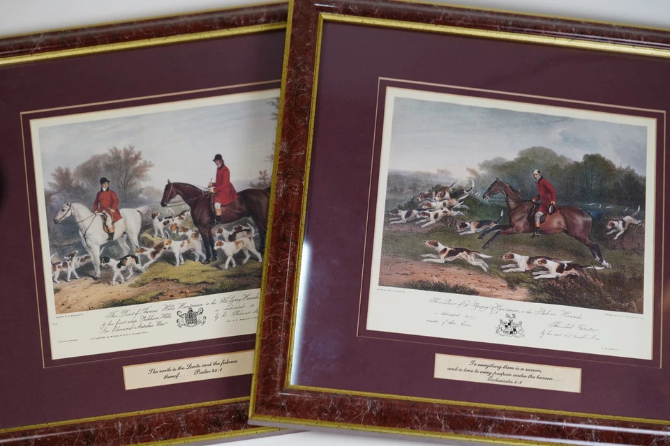 Vintage Fox Hunt Framed Prints Set of 2 Huntsman Prints - Image 1 of 4