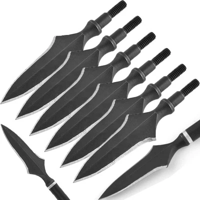 Archery Broadheads 200 Grain Arrowheads Screw Tip Point Bow Arrows Hunting Shoot - Image 1 of 4