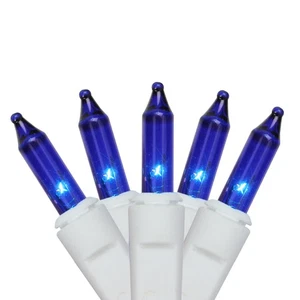 Northlight Set of 150 Blue Mini Icicle Christmas Lights 3" Spacing - White Wire - Picture 1 of 4
