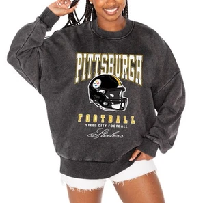 Pittsburgh Steelers NFL Vintage Wash Oversized Sweatshirt Women's Large NWT - Picture 1 of 10