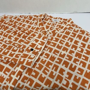 Zuri Kenia Neu mit Etikett Tunika Top Kleid orange creme abstraktes Muster 100 % Baumwolle Größe 2X - Bild 1 von 5