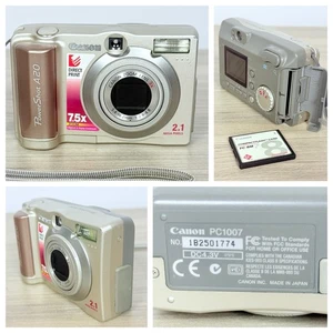 VTG Canon PowerShot A20 Digital Camera w Memory Card Tested & Working SEE VIDEO! - Picture 1 of 15