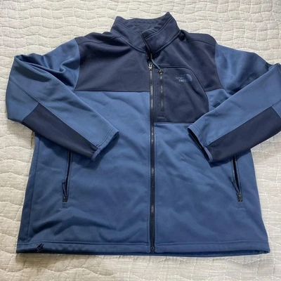 Chaqueta North Face WindWall para Hombres 2XL Azul Softshell Forrada de Vellón Cremallera Completa Exterior Foto 1 de 4