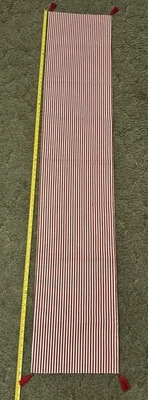 Huntington Home Table Runner Red & White Stripes W/Tassels Christmas? - Image 1 of 4