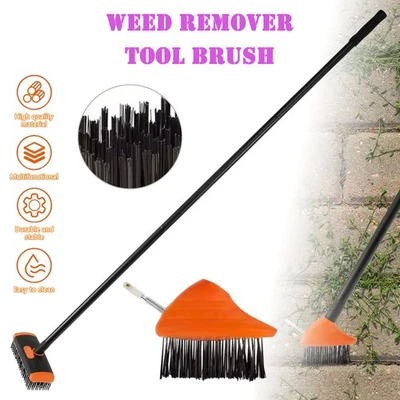 Unkrautbürste Fugenbürste mit Haken Teleskopstiel Fugenkratzer Moosentferner Set - Bild 1 von 4