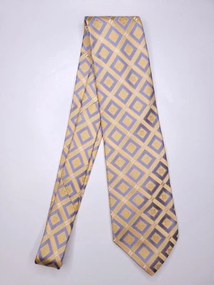Croft & Barrow Mens Formal Necktie 58"Lx3.75"W Gold/Blue Neck Tie Foto 1 de 4