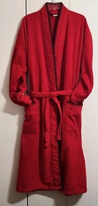 Bata de baño Emanuel Ungaro Paris roja aterciopelada de algodón XXL logotipo con nombre - Imagen 1 de 16