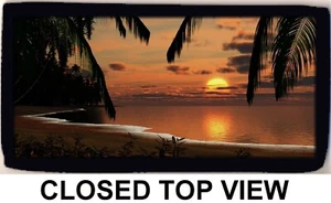 Sunset Tropical Palm Tree Ocean Checkbook Cover Wallet Credit Card ID Holder NEW - Picture 1 of 2