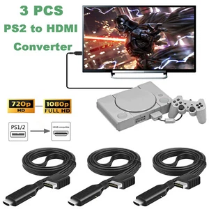 3PCS per Sony PS1/PS2 a HDMI Convertitore Console di Gioco Audio 1080P Cavo Adattatore - Foto 1 di 12