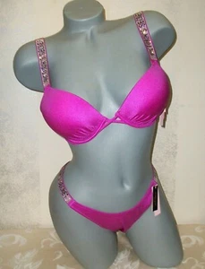 Maillot de bain caché bikini Victoria Secret Bombshell 34B M Bellflower neuf avec étiquettes - Photo 1/6