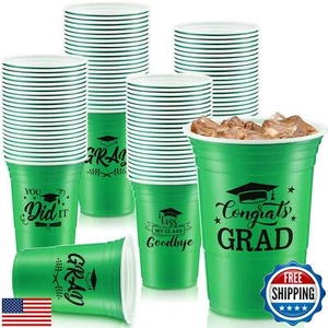 Yinder 48 Pcs Disposable Graduation Party Plastic Cups, 16 oz Graduation Deco - Picture 1 of 5
