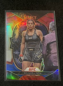 Julianna Pena Silver Concourse 2023 Panini Select UFC Red Blue #37