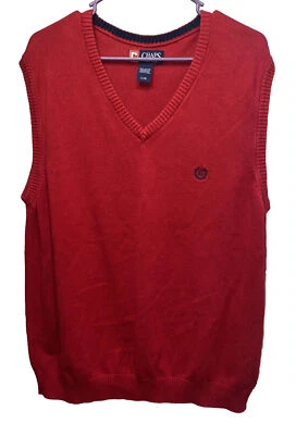 Chaps Men's Red Sweater Vest Sz-Lg Excellent Used Condition - Image 1 of 4