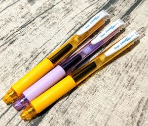 3x Pentel ENERGEL Orange Pruple Body Pens BLN105 Liquid Gel Blue Ink Gift 0.5mm - Picture 1 of 4