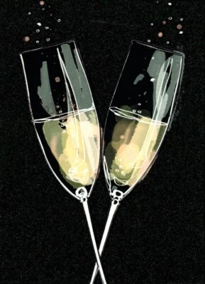 Cartão comemorativo Happy Anniversary Cheers To Years champanhe da Avanti - Imagem 1 de 3