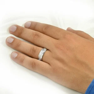 Anillo de boda aniversario eterno de plata esterlina de 8 mm para hombre 0,50 quilates talla 8-12 - Imagen 1 de 9