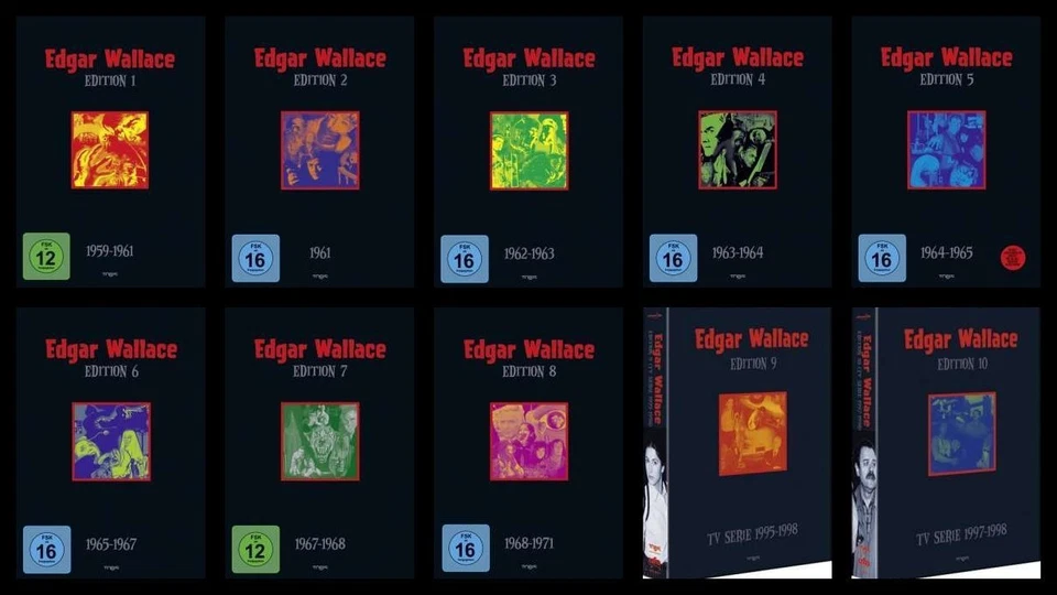 EDGAR WALLACE - Box 01 02 03 04 05 06 07 08 09 10 Complete Collection 41 DVD Box - Bild 1 von 1