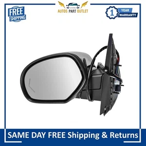 New Mirror Power Folding Heated 11 Dot LED Turn Signal Driver Side For 09-14 GM - Picture 1 of 4