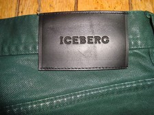 ICEBERG COATED GREEN JEANS MILAN MEN'S SIZE 30 X 32 HARDLY WORN!