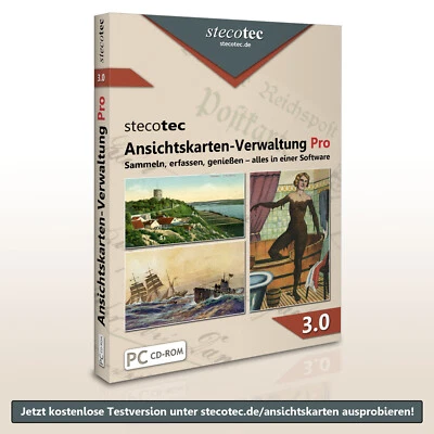 Stecotec Ansichtskarten-Verwaltung Pro: Software für Ihre Postkarten [CD-ROM] - Bild 1 von 4