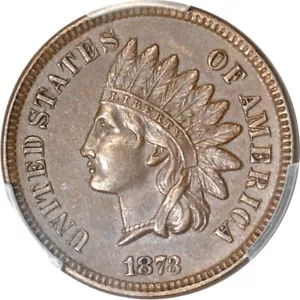 1873 1C Closed 3 DDO Snow-2 Indian Cent PCGS AU58BN (PHOTO SEAL) - Picture 1 of 4