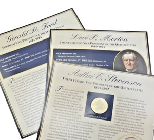 VP of the U.S. Gold Portrait Coins / Set of 3 / Ford, Morton, Stevenson - Picture 1 of 4