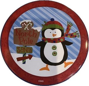 PINGUIN DOSE 6,5”x2,75” RUND FEIERTAG WEIHNACHTEN LEBENSMITTEL AUFBEWAHRUNG BACKEN LECKEREIEN DEFEKT - Bild 1 von 9