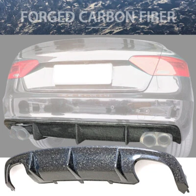 Fits 13-17 Audi S5 B8.5 Rear Bumper Diffuser Forged Carbon Fiber Foto 1 de 4