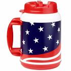 USA Flag Tanker Mug - 64 OZ Insulated With Handle And Flexible Straw With Cap