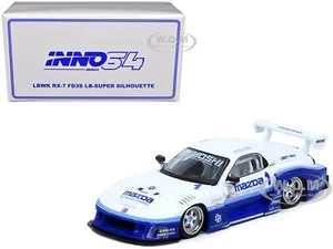 MAZDA RX7 FD3S LBWK RHD #1 WHITE & BLUE 1/64 CAR BY INNO MODELS IN64-LBWK-RX7-06 - Picture 1 of 2