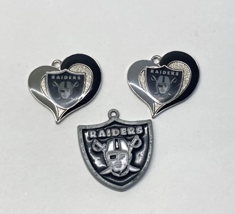 Las Vegas Oakland Raiders Logo Charm Earrings Necklace Pieces Dangle Lot NFL Cover