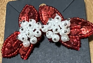 Weihnachtsstern Perlen Ohrstecker Vintage - Bild 1 von 5