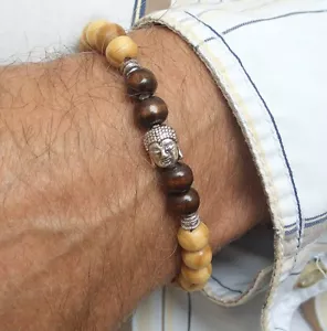 Braccialetto Buddha Amuleto Legno Sandalo Yoga Reiki Spirituale Elastico Mini... - Foto 1 di 3
