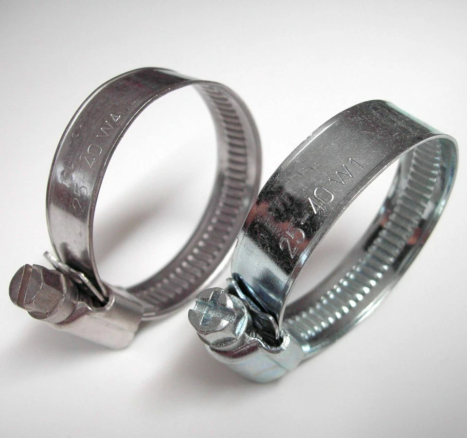 Schlauchschellen Edelstahl W4 oder Stahl verzinkt W1  8 - 90mm Schneckengewinde - Bild 1 von 1