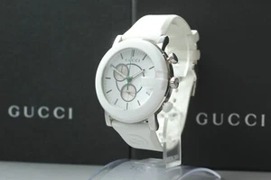 [COMO NUEVO] Reloj Gucci 44mm G Cronógrafo 101M Blanco Cerámica Acero Inoxidable con Estuche - Imagen 1 de 11