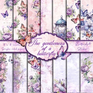 The gentleness of a butterfly, vintage paper pads, scrapbook paper pads - Picture 1 of 8