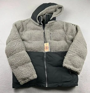 Beverly Hills Polo Club Coat Mens Large Gray 100% Vegan Sherpa Fur Full Zip NWT - Picture 1 of 9