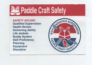 Paddle Craft Safety Certf. Card (2011 Print), Red/Blue on White Card, Mint - Picture 1 of 2