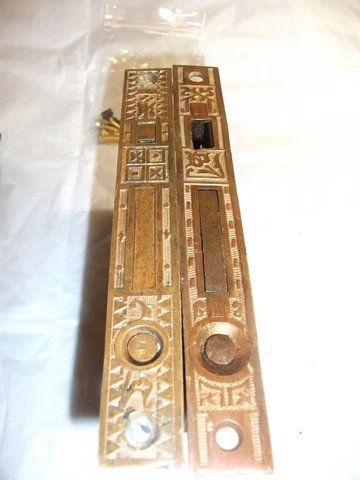 Fancy FLATPocket Door Locks+KEY 7 5/8"x 1"x 1/8"T CORBIN/SARGENT-Faces not match Cover
