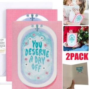 2x Prank Mothers Day Greeting Card w/ A Flashing Sound Birthday Gift for Mum AU - Picture 1 of 17