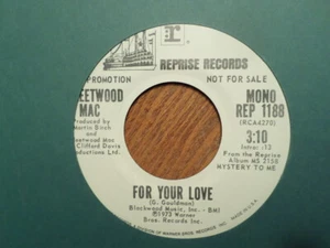 PROMO REPRISE 45 RECORD/FLEETWOOD MAC/FOR YOUR LOVE/MONO/STEREO/YARDBIRDS/NR MNT - Picture 1 of 2