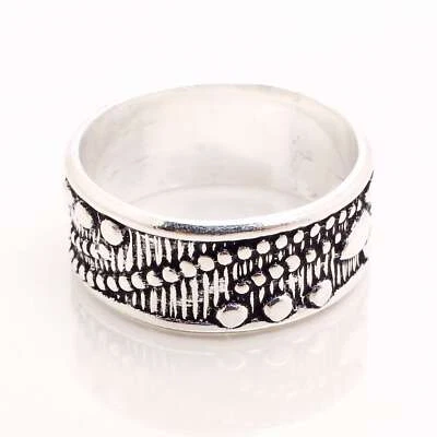 925 Placcato Argento Handmade Design Gioielli Regalo per Lei Anello Misure 6.25 - Immagine 1 di 3