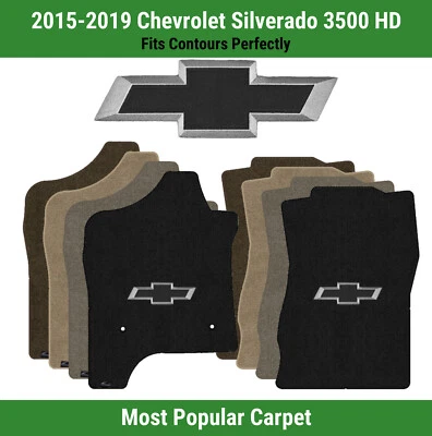 Передние коврики Lloyd Ultimat для '15-19 Silverado 3500 HD с черным бантом Chevy Outline - Изображение 1 из 4
