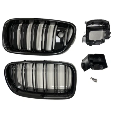 2 BMW 5 Series F10 F11 Double Blade Grille Gloss Black Night Vision Camera - Image 1 of 3
