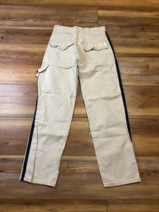 VTG Tommy Hilfiger Cargo Pants Mens 31x32 Off White Khaki Wide Leg Baggy Y2K - Picture 1 of 8