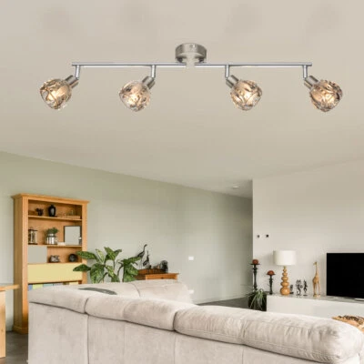 Lampada A Soffitto LED In Cristallo Con Faretto Regolabile - Immagine 1 di 2