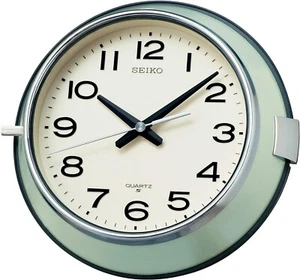 Seiko KS474M Retro Classic Analog Quartz Wall Clock Office Home Light Green - Picture 1 of 5